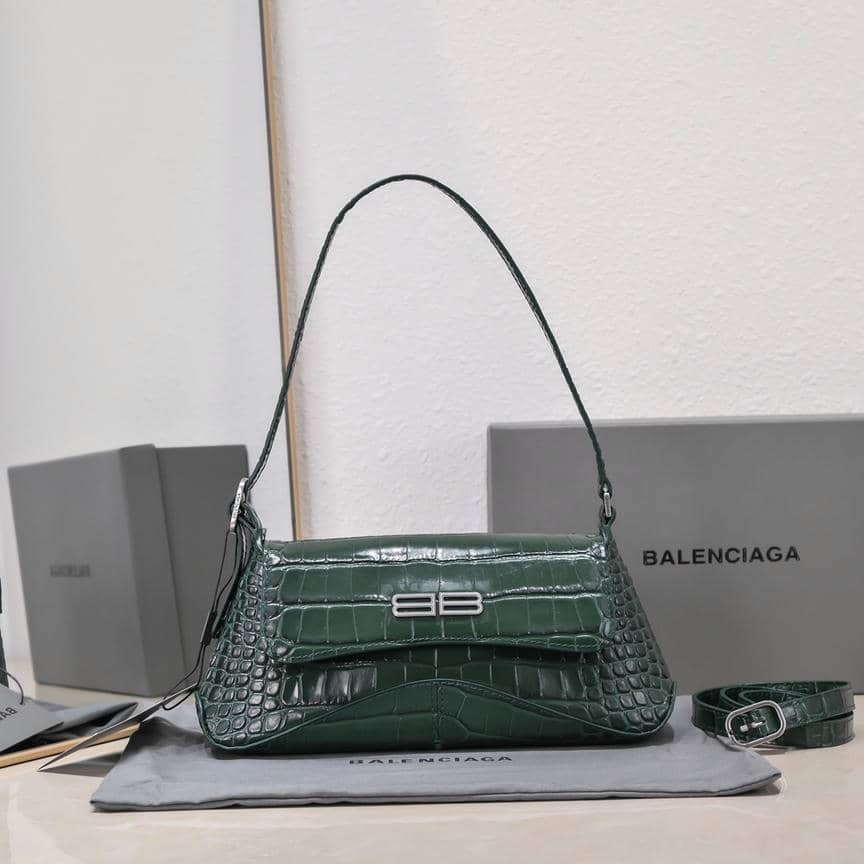 Croc-Embossed Underarm Bag-2